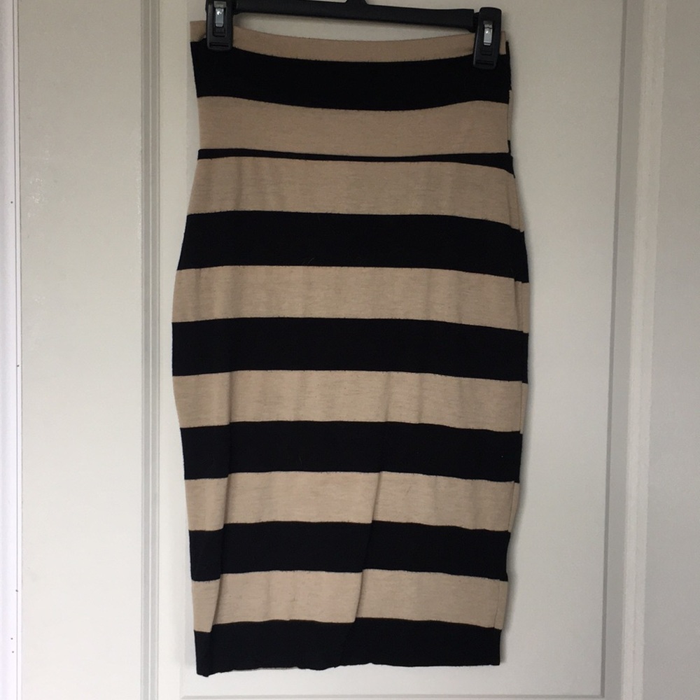Black and Tan stripped pencil skirt